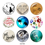 Painted metal 20mm snap buttons  animals Print