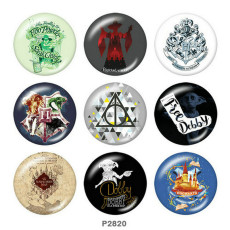 Painted metal 20mm snap buttons  Harry Potter Print