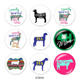 Painted metal 20mm snap buttons   MOM  Print