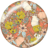 Painted metal 20mm snap buttons   Flower  Print