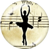 Painted metal 20mm snap buttons  Ballet  Print