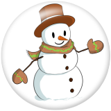 Painted metal 20mm snap buttons  Christmas Snowman  Print