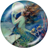 Painted metal 20mm snap buttons  mermaid Print