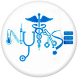 Painted metal 20mm snap buttons   Nurse Medical treatment  Print