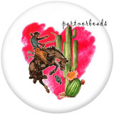 Painted metal 20mm snap buttons    Horse   Print