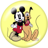 Painted metal 20mm snap buttons  Mickey Print