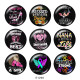 Painted metal 20mm snap buttons   words  Ribbon  Print