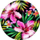 Painted metal 20mm snap buttons   Flower  Print