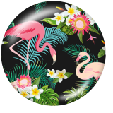 Painted metal 20mm snap buttons  Flamingo Print Beach Ocean LOVE