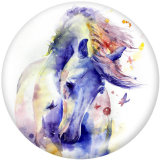 Painted metal 20mm snap buttons  horse   Print