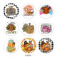 Painted metal 20mm snap buttons  Thanksgiving Print