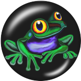 Painted metal 20mm snap buttons  frog Print