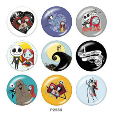 Painted metal 20mm snap buttons  Halloween Print