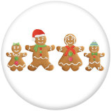 Painted metal 20mm snap buttons  Christmas  Print