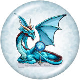 Painted metal  Dragon 20mm snap buttons  Birthstone 12 constellations  snap bottom