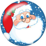 Painted metal 20mm snap buttons   Santa Claus  Print