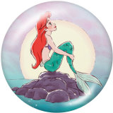 Painted metal 20mm snap buttons  mermaid Print
