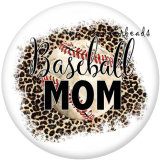 Painted metal 20mm snap buttons   MOM softball Print