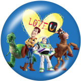 Painted metal 20mm snap buttons  Toy Story Mania Print
