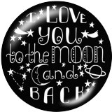 Painted metal 20mm snap buttons  MOON love Print