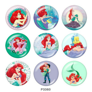 Painted metal 20mm snap buttons  mermaid Print