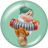 Painted metal 20mm snap buttons  Snow White Print