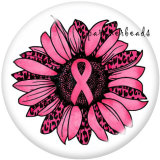 Painted metal 20mm snap buttons   Pink Ribbon  Print