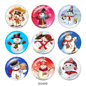 Painted metal 20mm snap buttons  Christmas