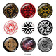 Painted metal 20mm snap buttons  symbol  Print