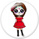 Painted metal 20mm snap buttons  doll Print