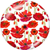 Painted metal 20mm snap buttons   Flower  Print