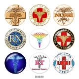 Painted metal 20mm snap buttons  RN Nurse Medical treatment  Print