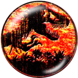 Painted metal 20mm snap buttons  Jurassic Park Print