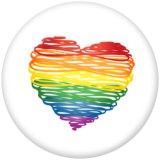 Painted metal 20mm snap button jewelry   Free love  Print  rainbow LGBT