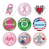 Painted metal 20mm snap buttons  hope Print