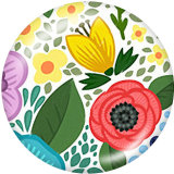 Painted metal 20mm snap buttons  flower Print