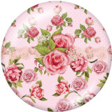 Painted metal 20mm snap buttons   Flower  Print