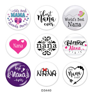 Painted metal 20mm snap buttons  family Print