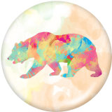 Painted metal 20mm snap buttons   Wolf  Elephant  Print