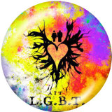 Painted metal 20mm snap buttons   Love  smile  Print rainbow LGBT