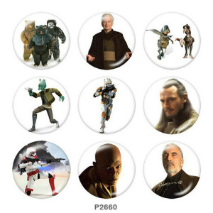 Painted metal 20mm snap buttons  Star Wars Print