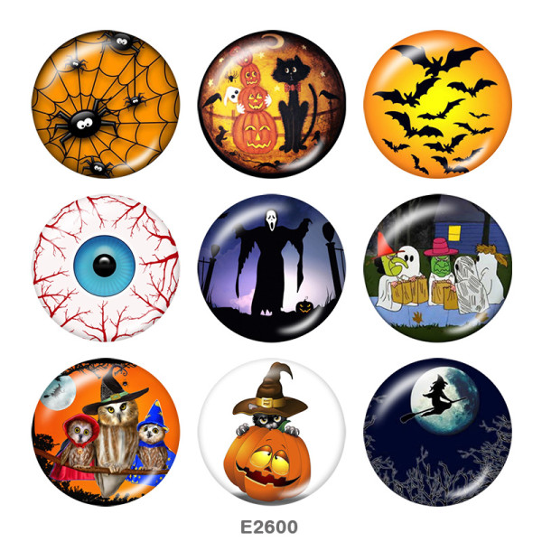 Painted metal 20mm snap buttons   Halloween  Print