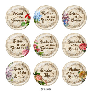 Painted metal 20mm snap buttons  wedding Print