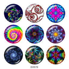 Painted metal 20mm snap buttons  decorative pattern