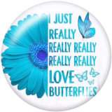 Painted metal 20mm snap buttons  Flower  Faith  Print