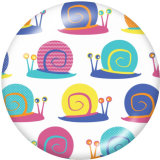 Painted metal 20mm snap buttons   Flamingo  Print