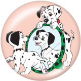 Painted metal 20mm snap buttons  Spotted dog Print