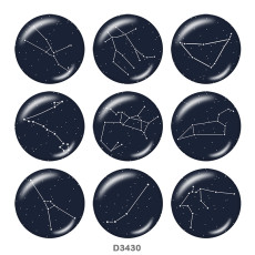 Painted metal 20mm snap buttons  Birthstone12 constellations  snap bottom