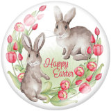 Painted metal 20mm snap buttons  Easter Print