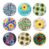 Painted metal 20mm snap buttons  Sunflower Print